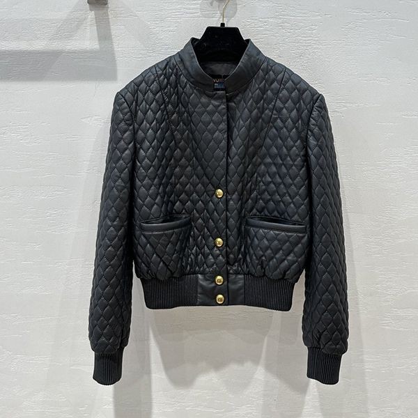 High quality??Louis Vuitton Diamond Check Embroidery Leather Jacket Replica vud91861
