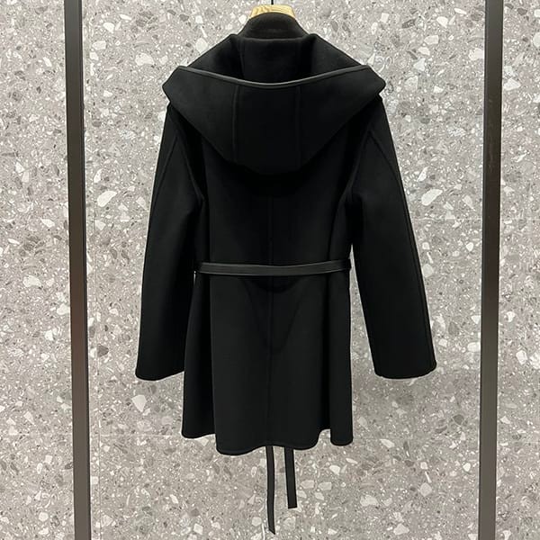 Recommended Bottega Veneta Replica Leather Belt Wool Cashmere Hooded Coat 728980V25I01000