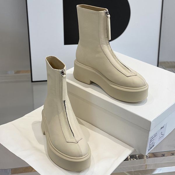 Immediate delivery Zarow replica leather zipper ankle boots zaa02541
