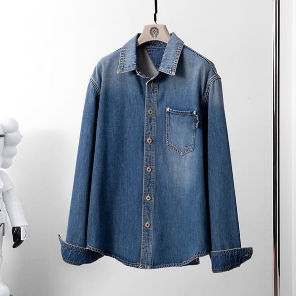 Cheap price! Bottega Veneta denim long sleeve shirt blue fake bof92462 Cheap price! Bottega Veneta denim long sleeve shirt blue fake bof92462