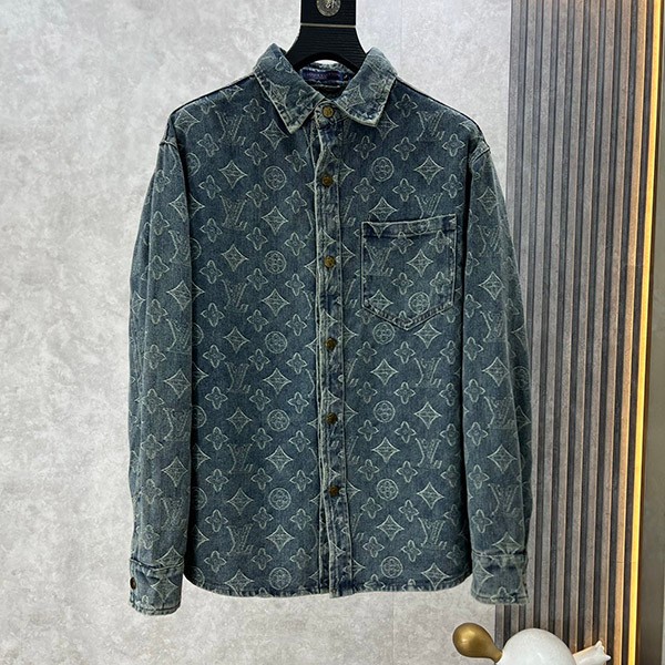 Louis Vuitton Monogram Tailored Denim Jacket Replica vut17222
