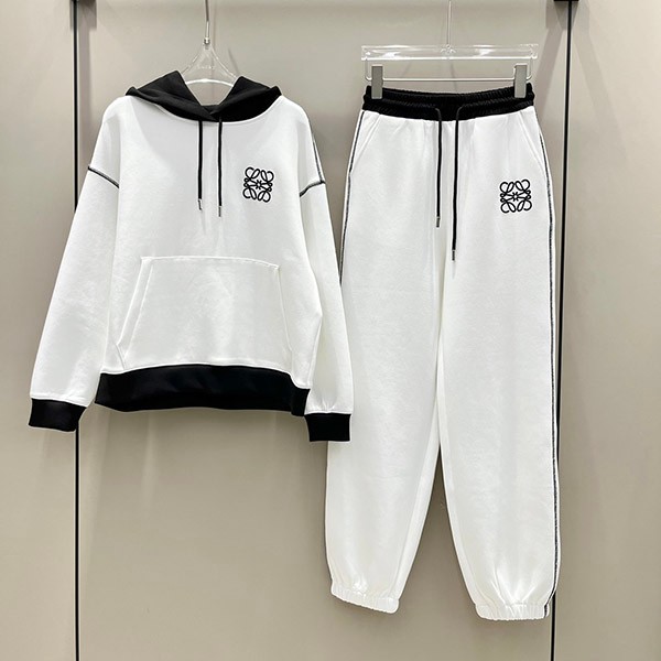 Loewe Replica Anagram Logo Wool Blend Hoodie Top and Bottom Set loe75647