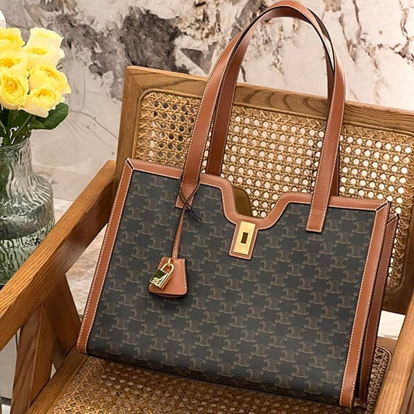 Celine CABAS 16 Textile Calfskin Replica Cea87390