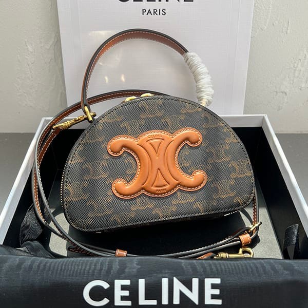 New design Celine replica Triomphe half moon case bag 10K642ECM04LU