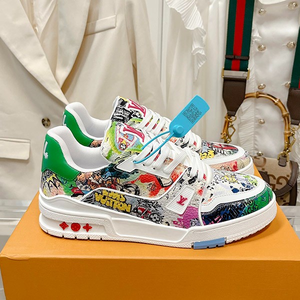 Immediate shipping Louis Vuitton LV Trainer Line Sneakers Replica Canvas 1AB9XL