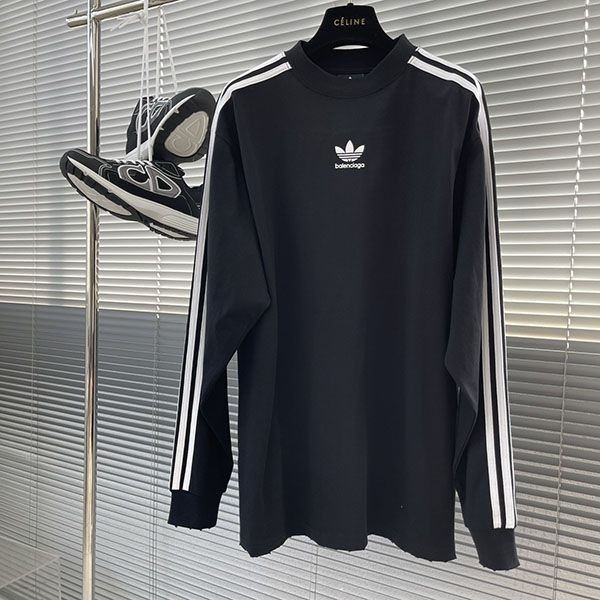 Already secured Balenciaga x Adidas replica logo oversized long sleeve T-shirt bay49862