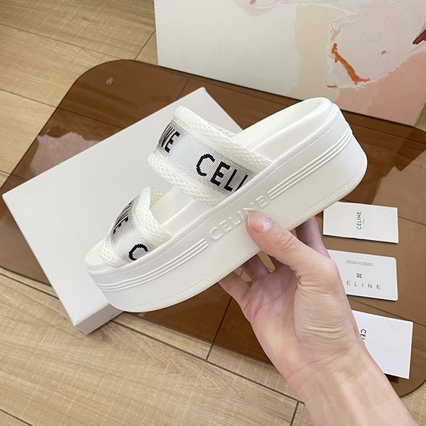 ?Elegant feet? Celine Jacquard Mesh Textile Sandals Replica Ceo93022