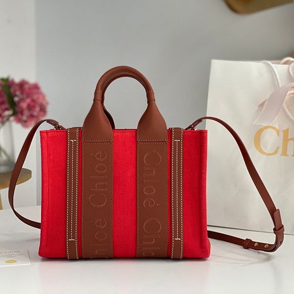 n-grade recommended chloe woody replica medium canvas tote bag chf58326