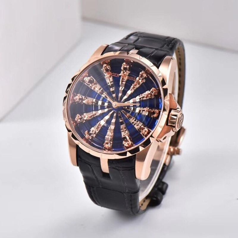 Sold out Roger Dubuis Knights of the Round Table Replica Damascus Blue 45MM rob47487