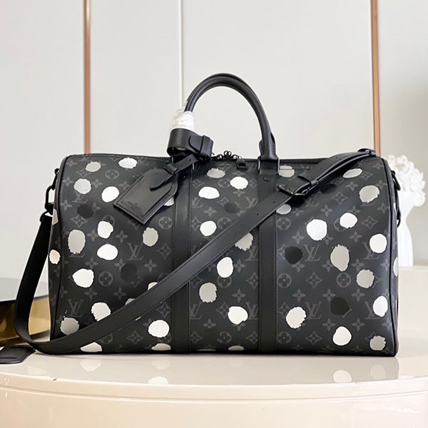 Louis Vuitton x Yayoi Kusama Replica LV x YK Keepall Bandouliere 45 M46400