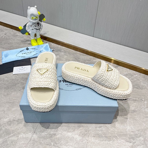 ★Prada raffia flatform sandals replica pua93462
