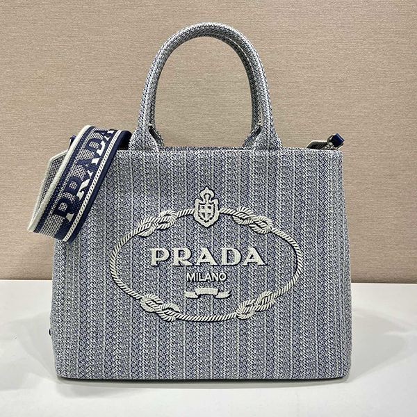Autumn/Winter Sale: Prada Denim Fabric 2-Way Handbag Replica pux72519