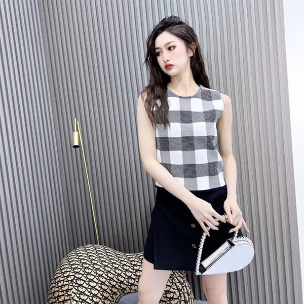 Dior Cashmere/Silk Check Tank Top Replica dem29395