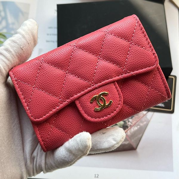 Very popular all over the world? Chanel mini wallet replica caviar light gold hardware shm44000