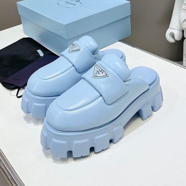 Luxury brand Prada soft padded nappa leather clogs replica pup37041 Luxury brand Prada soft padded nappa leather clogs replica pup37041