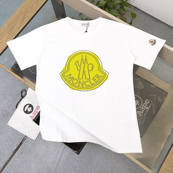 Moncler crew neck printed embroidered logo T-shirt mof94599