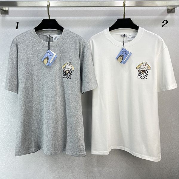 Secured Loewe Hin Anagram T-shirt Replica Crew Neck 2 Colors loz53590