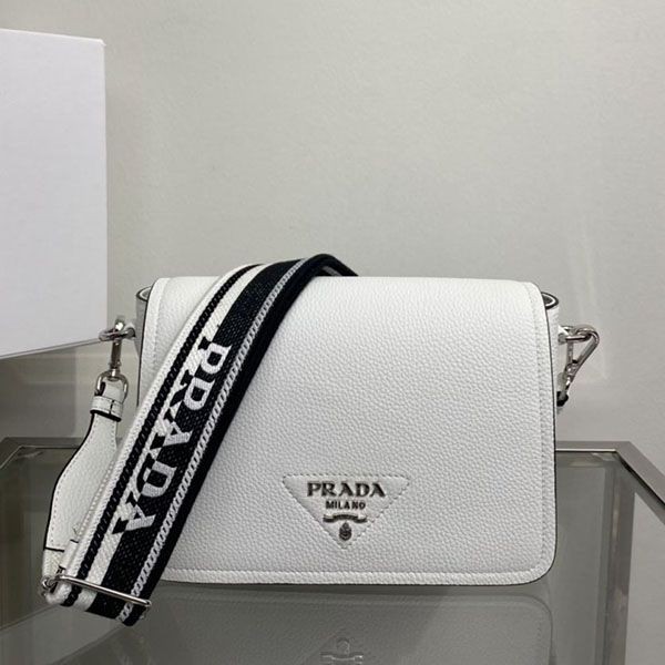Immediate delivery Prada lettering logo leather shoulder bag replica puc97248