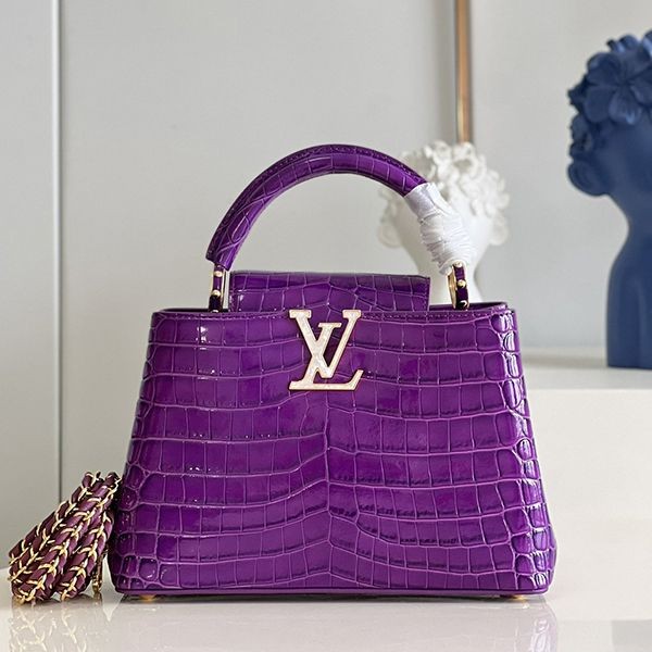 Free shipping Louis Vuitton replica crocodile leather Capucines BB bag vui71517