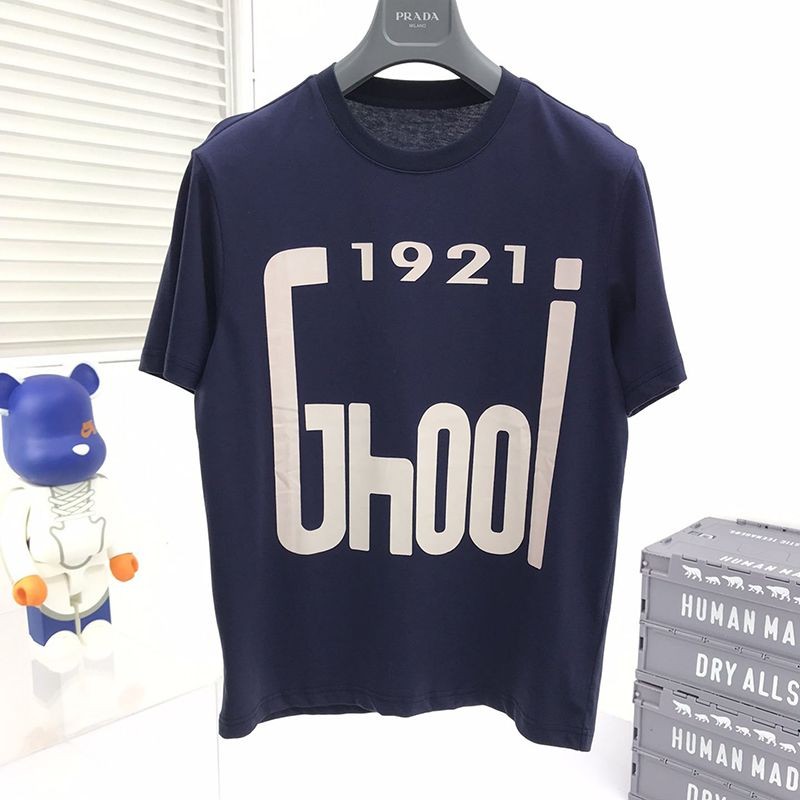 Popular all over the world? Gucci Crystal "1921 Gucci" Cotton T-shirt Parody gul34129