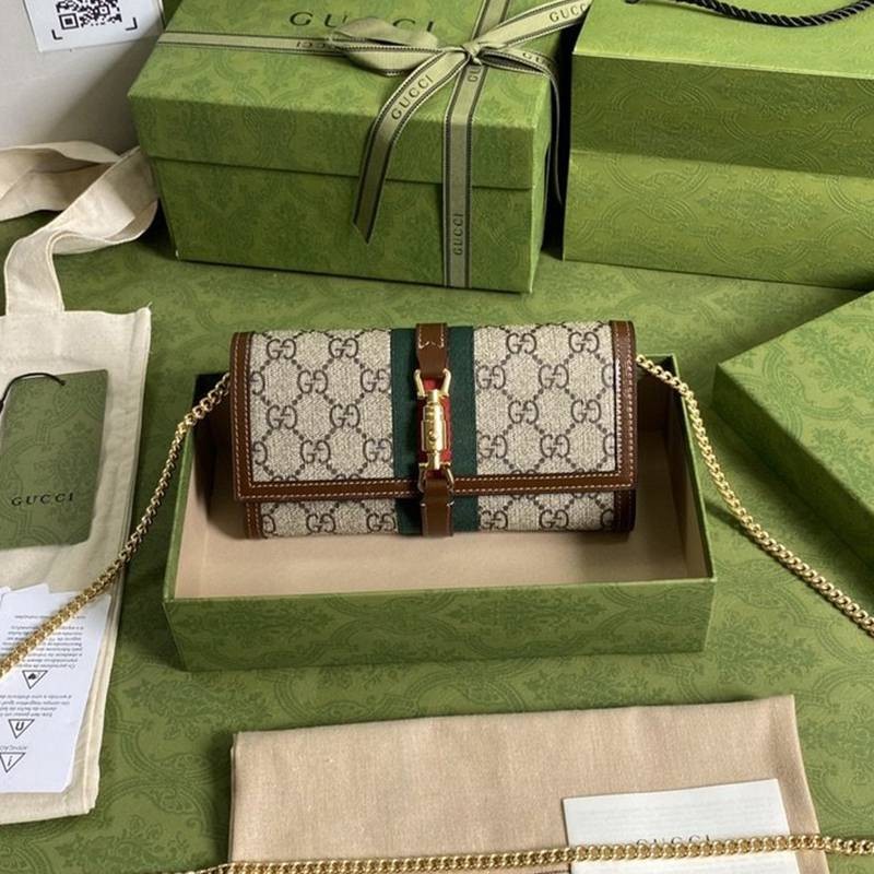 Very popular!! New Gucci [Jackie 1961 fake] chain wallet in 5 colors gul70810